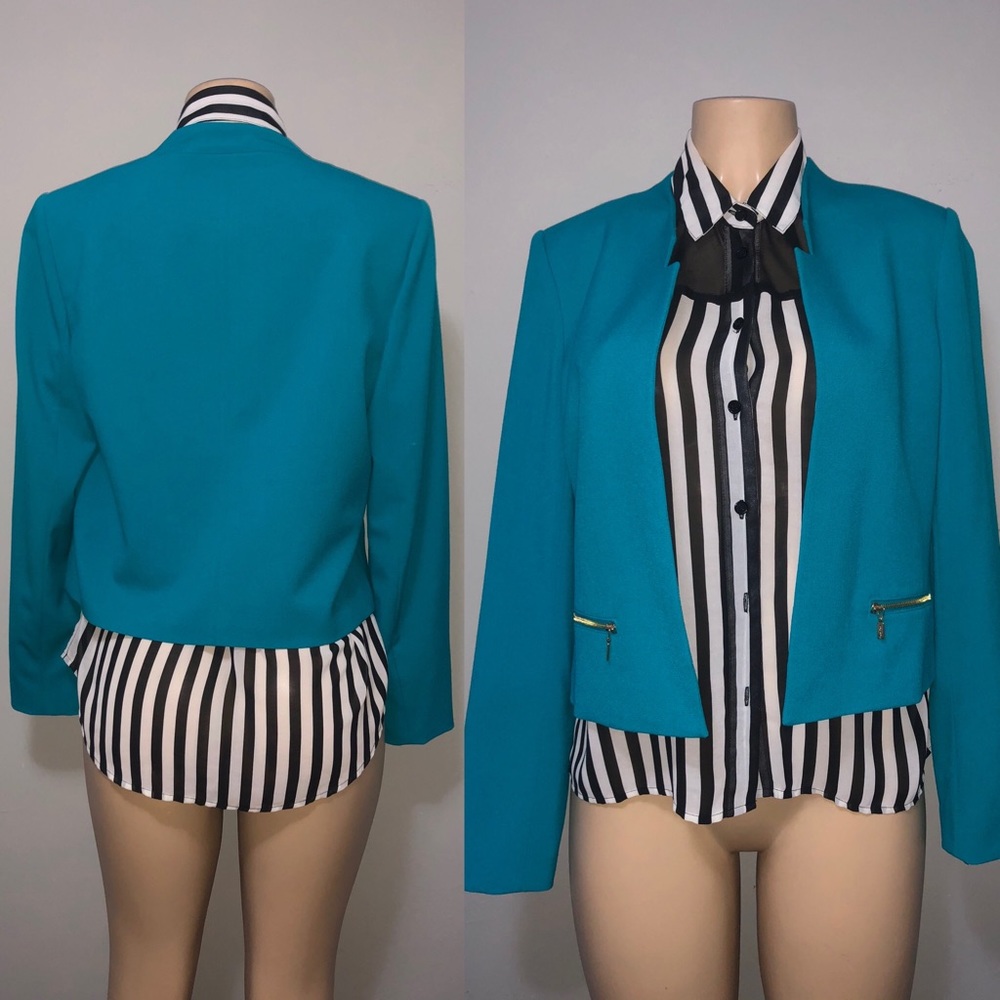 Calvin Klein Turquoise Blazer size 8